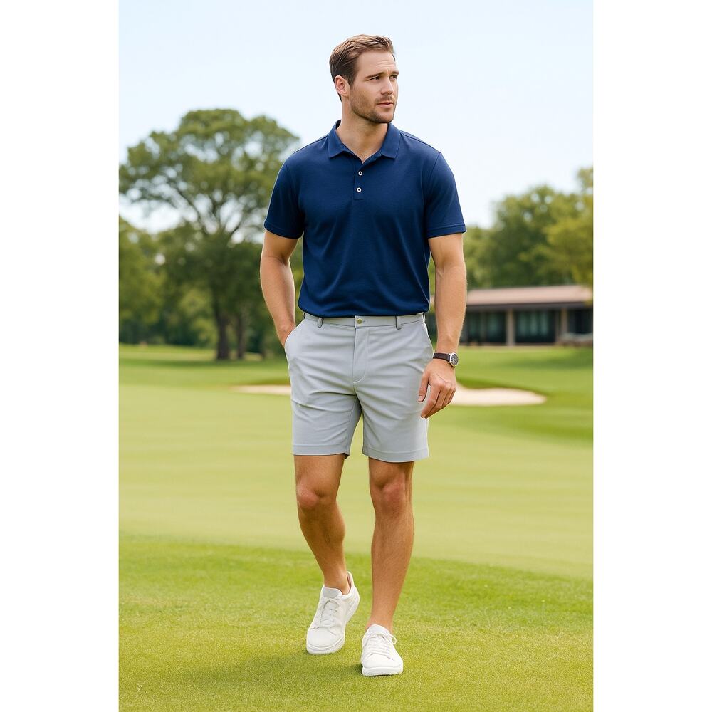 Peter Millar Golf Shorts | Classic Fit | Gray Performance Pickleball Preppy | 36